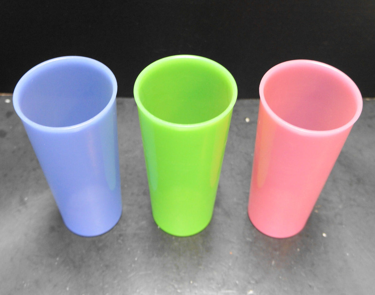 Tupperware Bright Pastel Tumblers Set of 3 16 oz 5107-D No Lids
