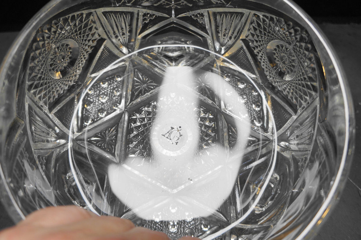 Imperial Glass 587 Hobstar Fern Bowl Three Toed