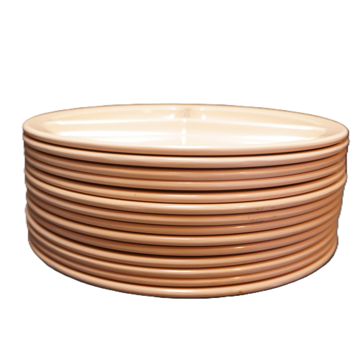 Texas Ware Peach Salmon Divided Grill Plates Melamine Plastic Set of 14
