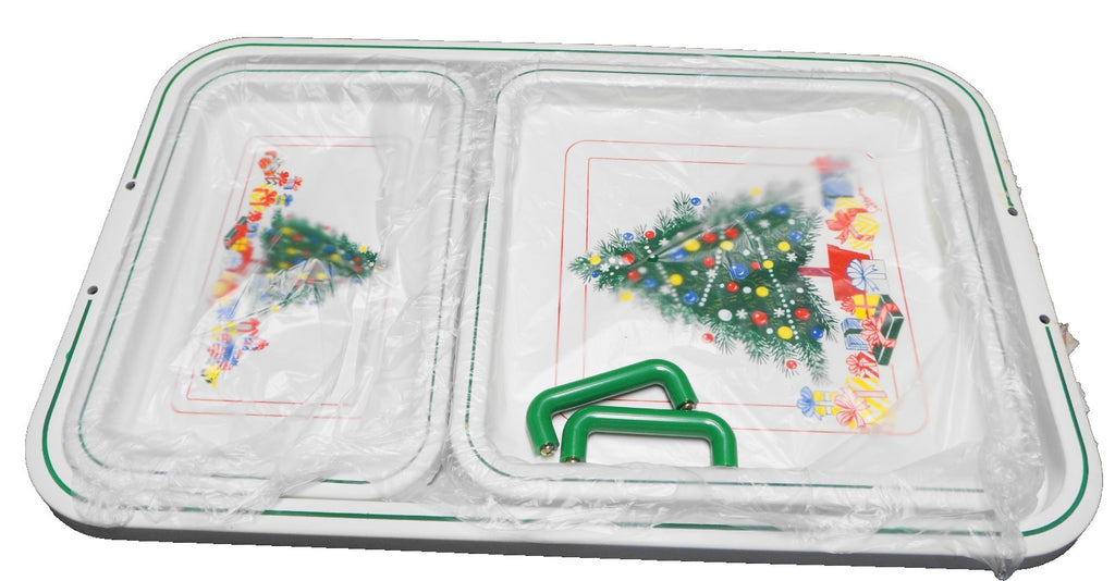 SOLD Christmas Tree Holiday Lacquerware Trays Set of 3 Himark