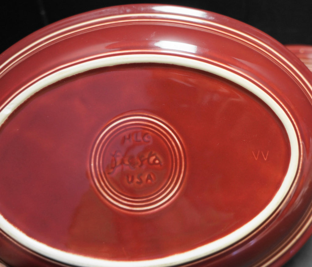 Homer Laughlin Fiesta Cinnabar Oval Plates Platters 11 5/8 IN Pair