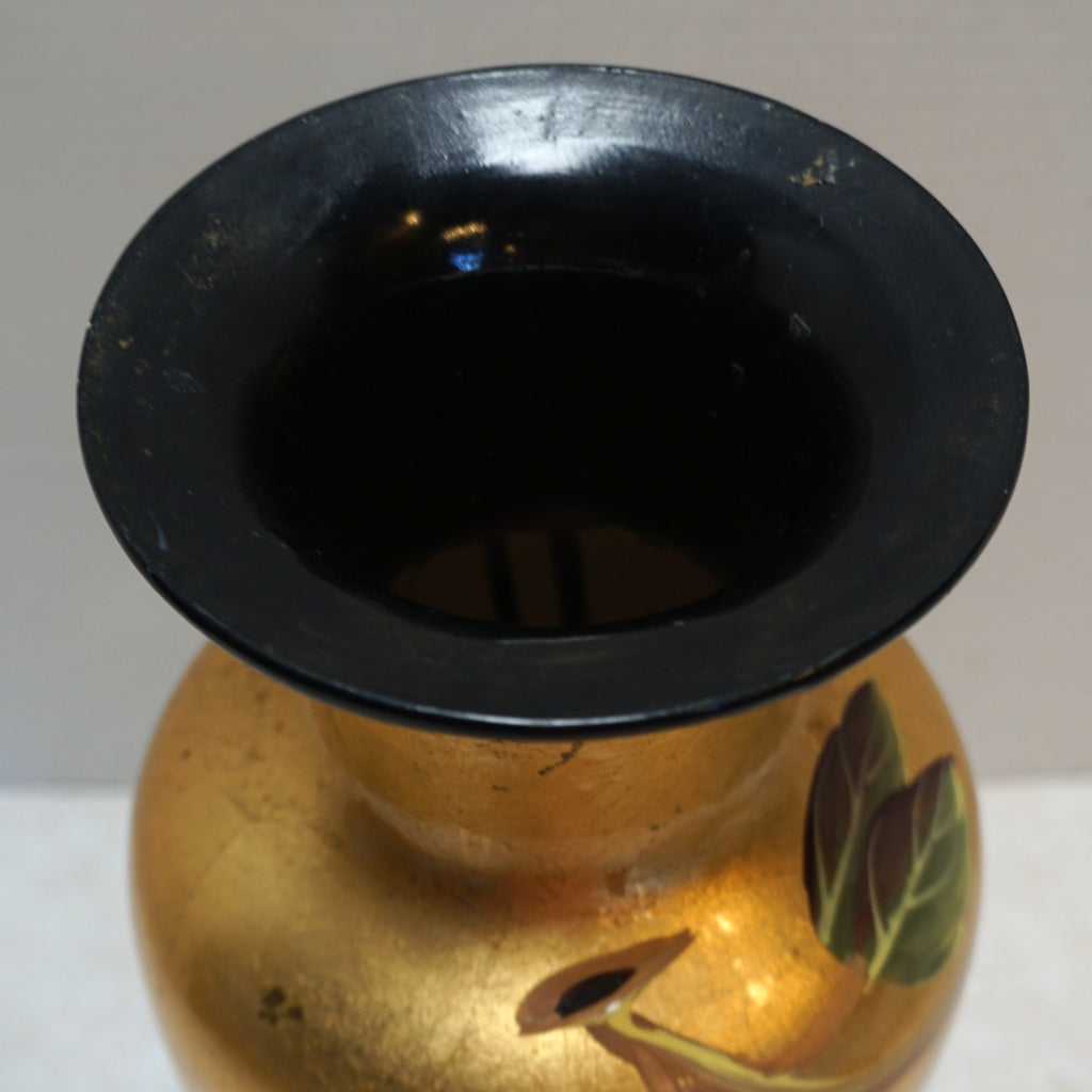Arister Gifts Gold Foil Art Pottery Hand Painted Vase 12 IN