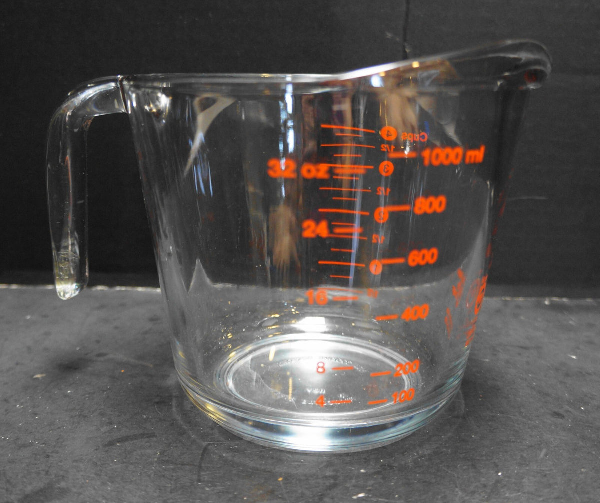 Target Made by Design 4 Cup Measuring Cup Red Print Clear Glass