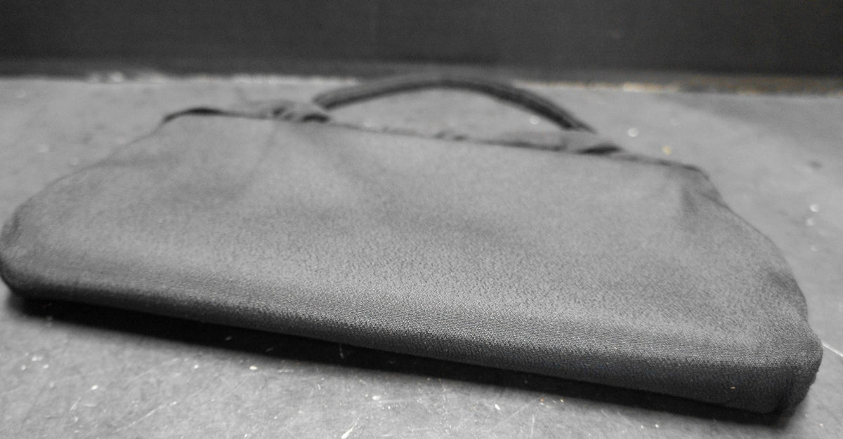 Mel-Ton Black Crepe Convertible Clutch Evening Bag