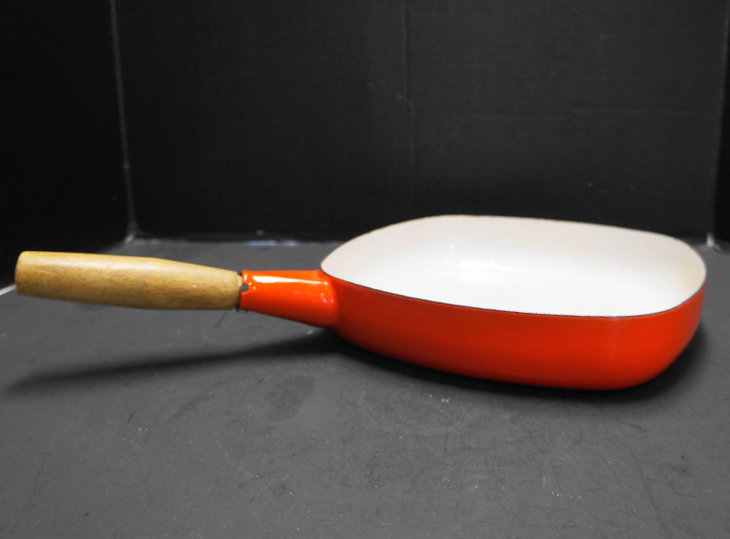 Arabia Finel Seppo Mallat Red White Enamel Square Frying Pan Used