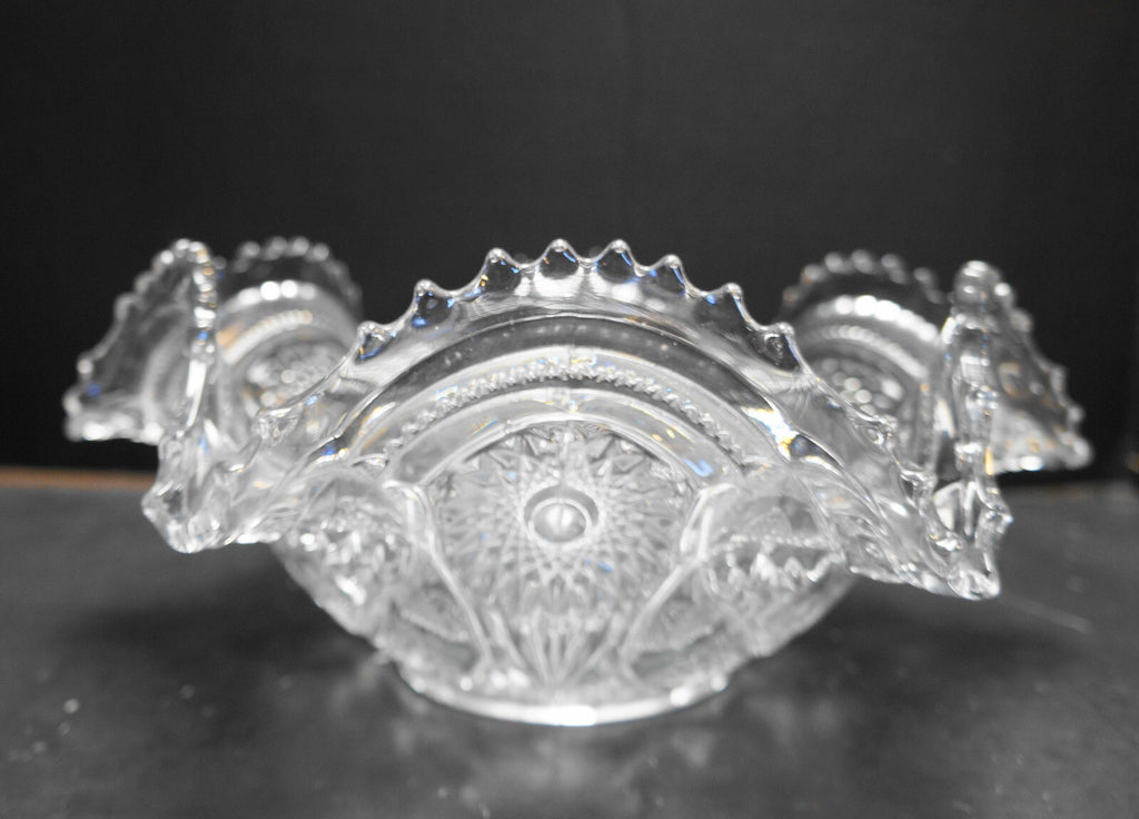 Imperial Glass Fashion Round Crimped Bowl 12 IN Clear Glass