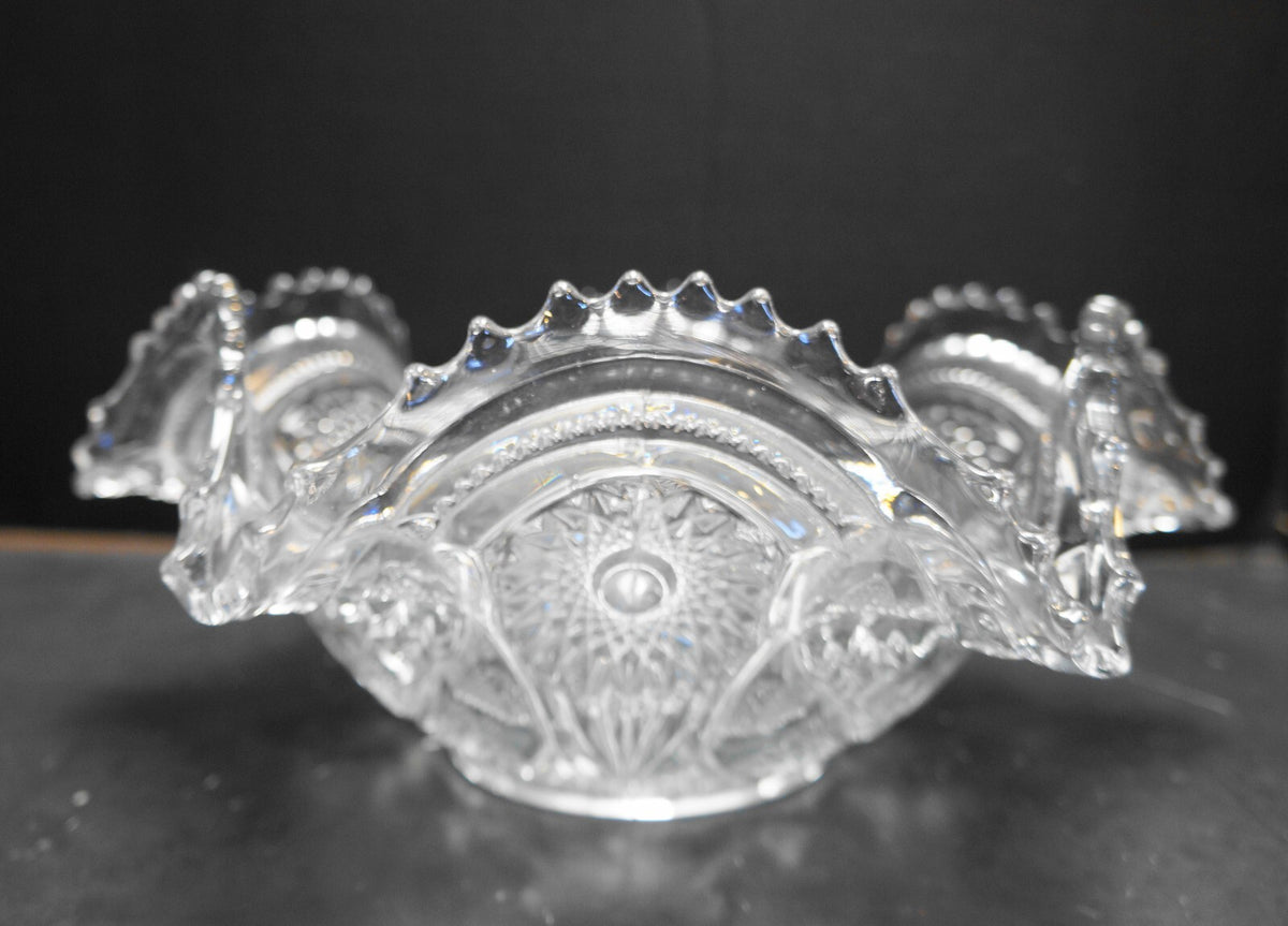 Imperial Glass Fashion Round Crimped Bowl 12 IN Clear Glass