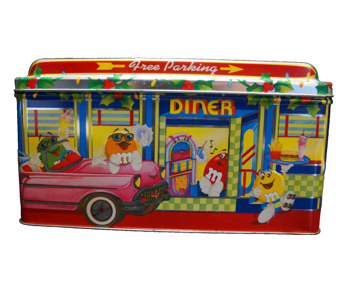 M&M's Brand Diner Christmas Village Series Limited Edition 4th Tin Canister 1996