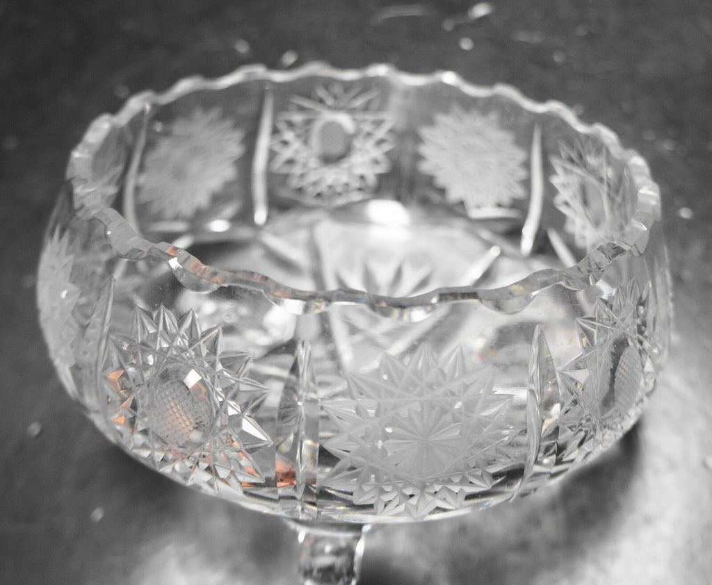 Bohemia Crystal Queen's Lace Small Bowl Three Toed