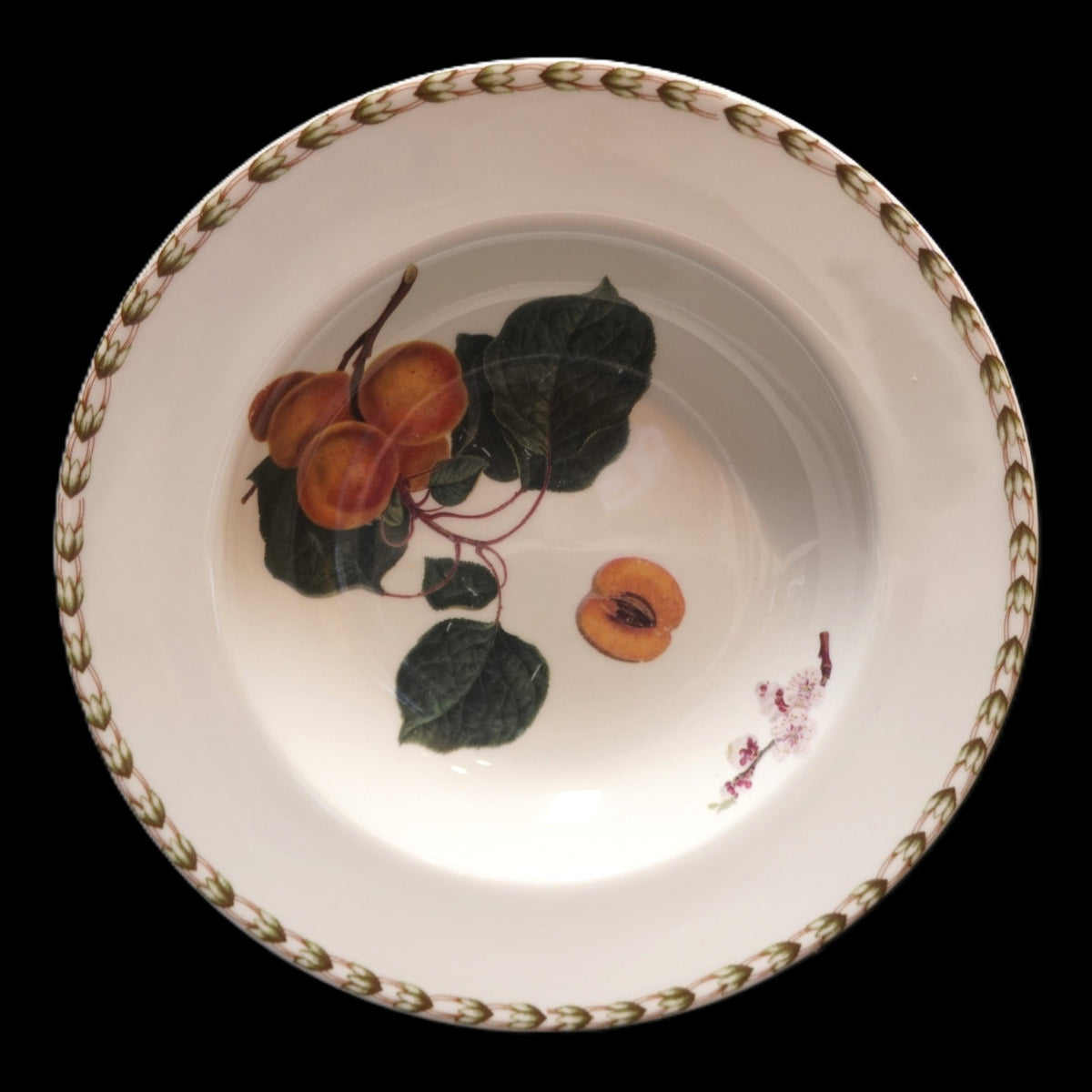 Queens Hooker Fruits Rimmed Soup Bowl Fine China India