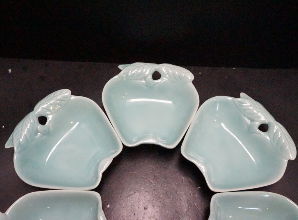 Hoenig of California 734 Green Apple Lazy Susan Relish Dishes Set of 6