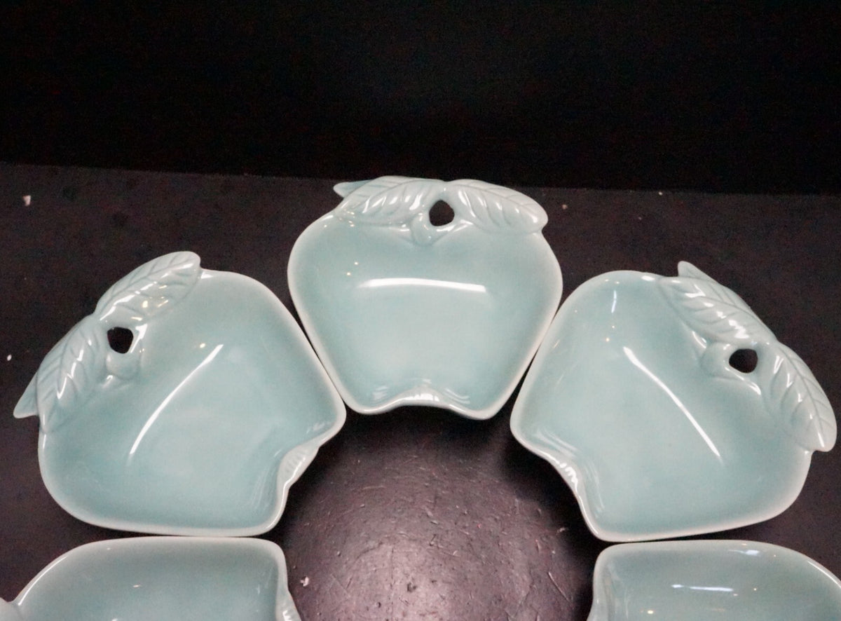 Hoenig of California 734 Green Apple Lazy Susan Relish Dishes Set of 6