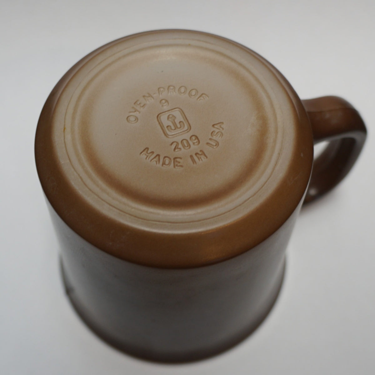 Anchor Hocking Oven Proof Brown Fired On Milk Glass Mug