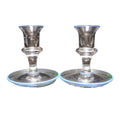 Orrefors Crocus Anne Nilsson Arne Lindblom Hand Painted Candle Holders Pair