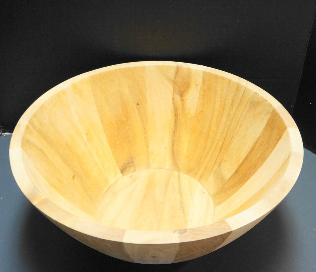 Crate and Barrel Wood Korben Huge 15" Bowl Made in Thailand