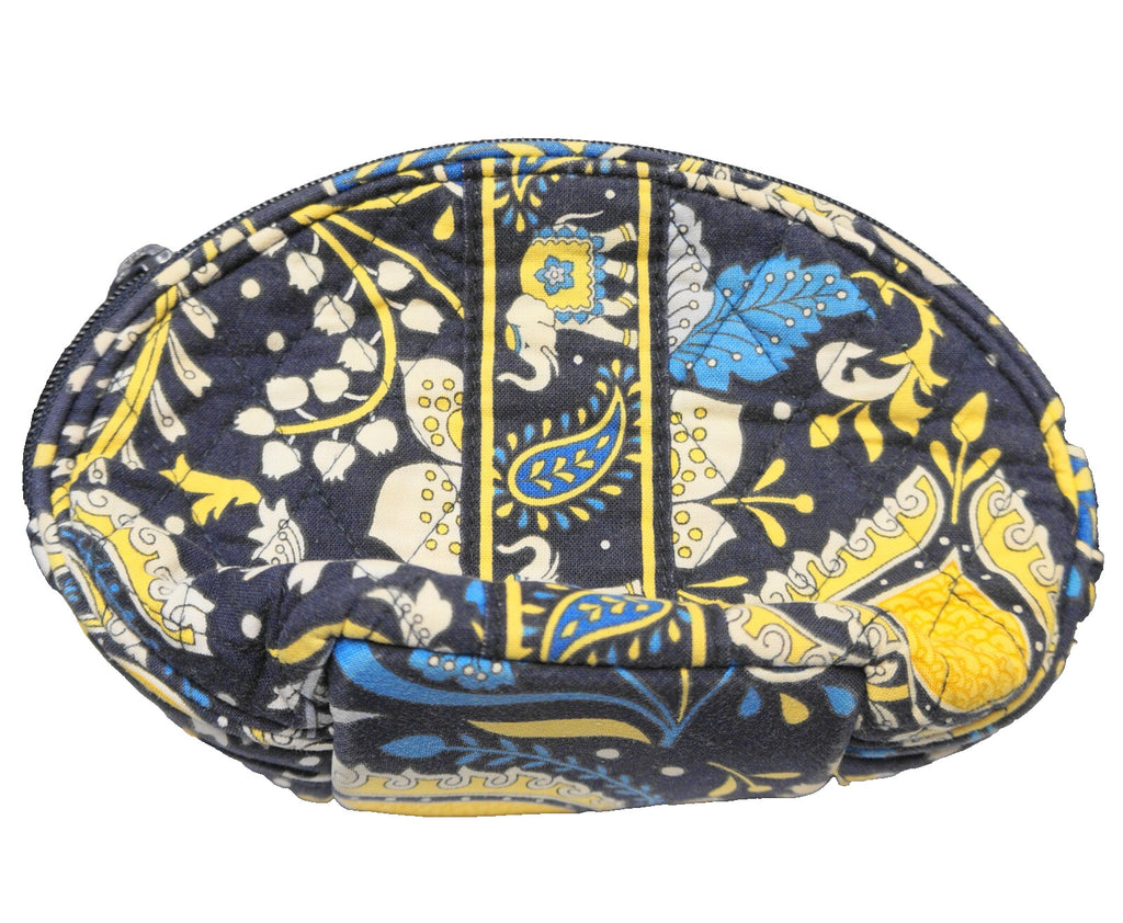 Vera Bradley Ellie Blue Makeup Cosmetic Medium Zipper Pouch With Mirror