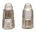 Art Deco Ribbed Cut Crystal Tower Shaped Salt And Pepper Shakers