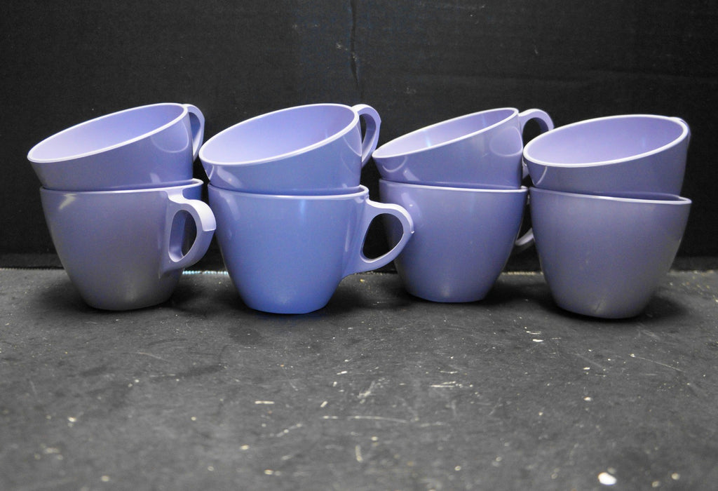 Royalon Corsage Purple Melmac Melamine Cups Set of 8