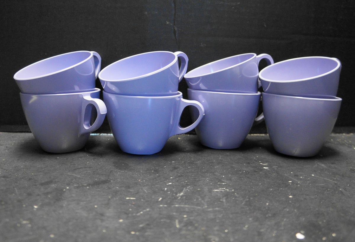 Royalon Corsage Purple Melmac Melamine Cups Set of 8