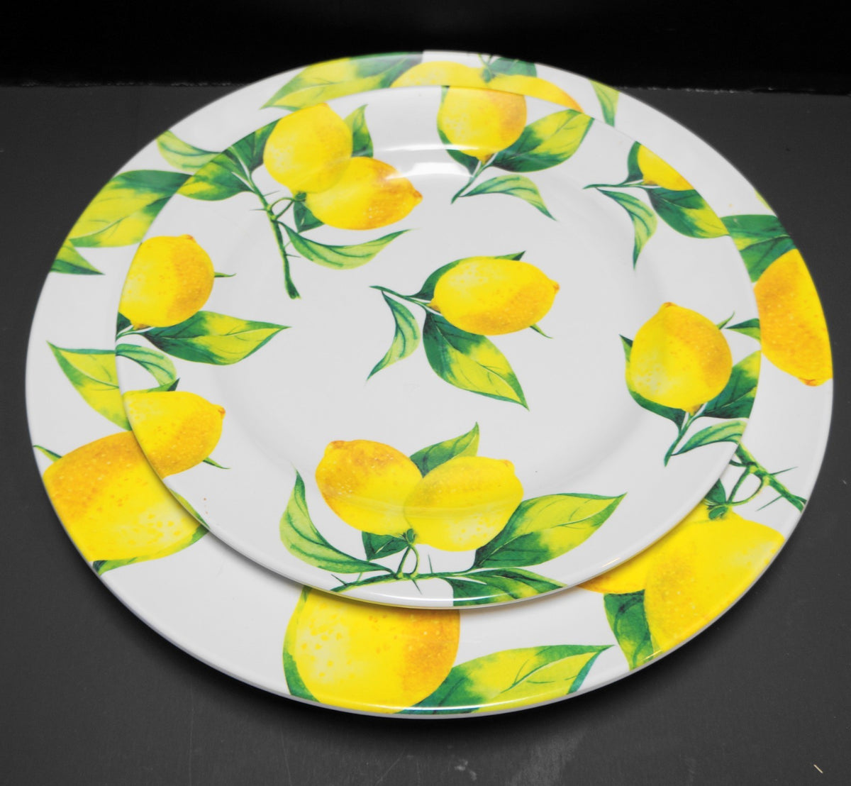 Oak Lane Lemon Dinner Salad Plates Pair Melamine Plastic