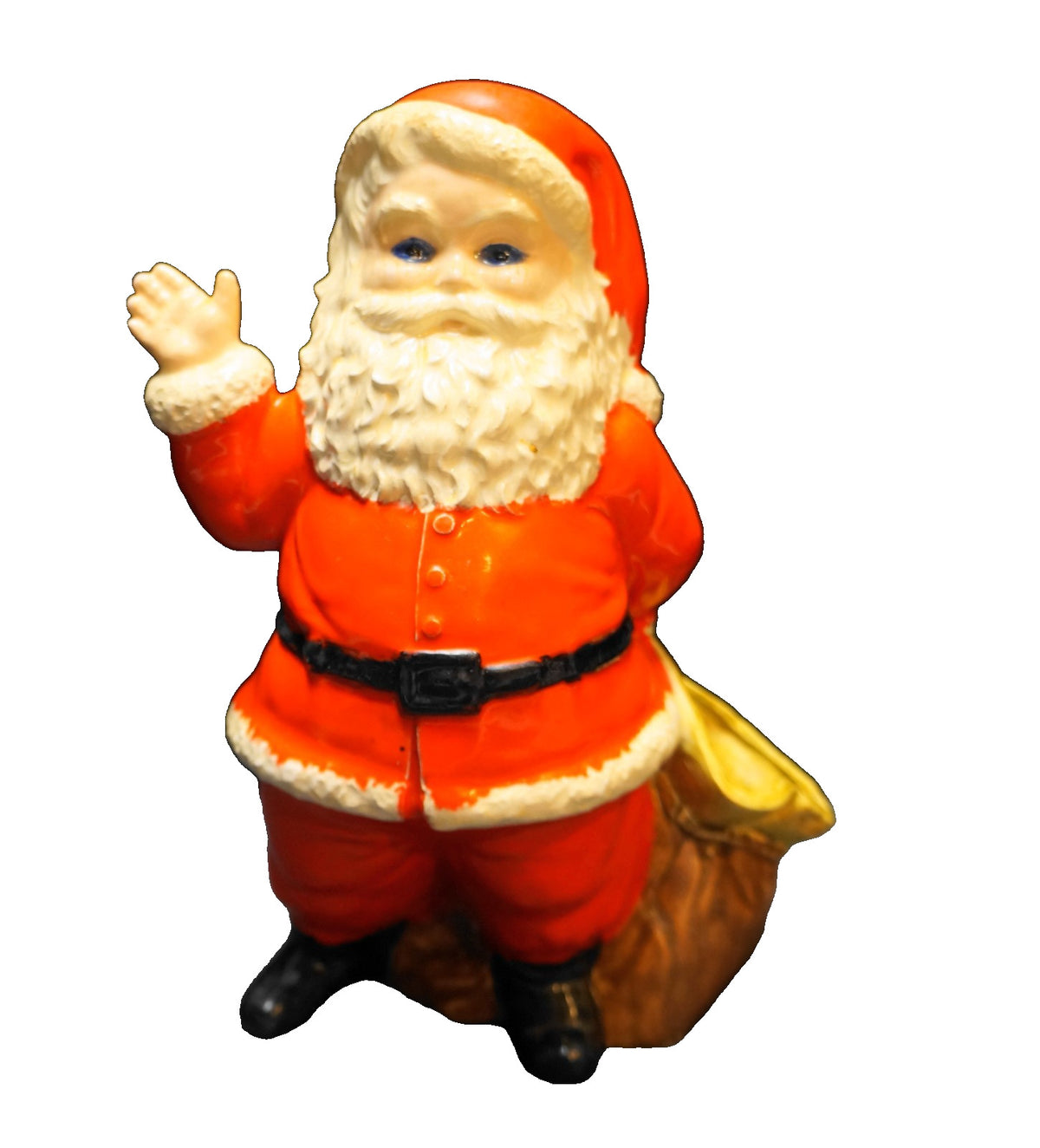 Duncan Ceramics 1970s Santa Toy Sack Hand Painted Planter Christmas Decor