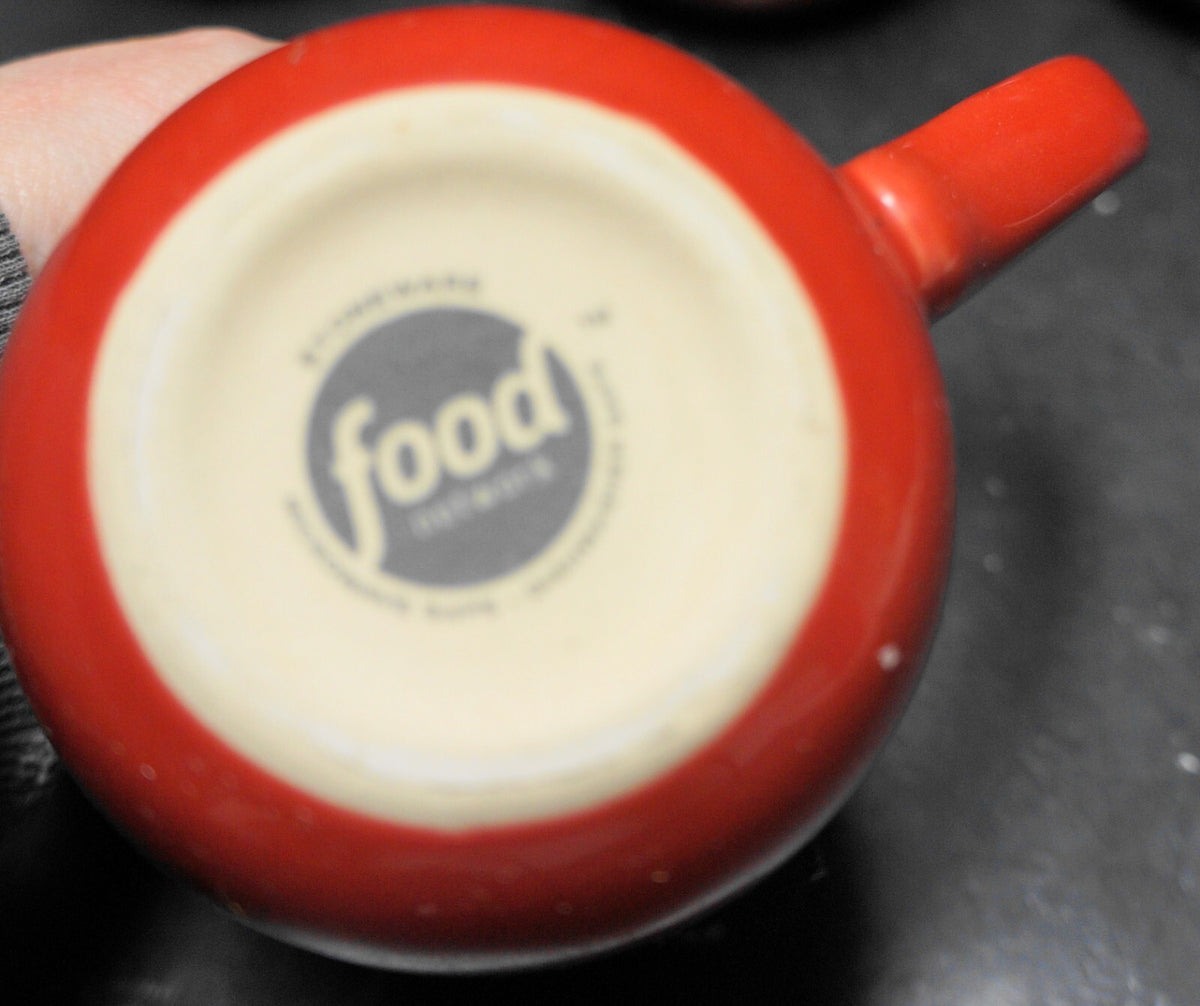 Food Network Fontinella Red Stoneware Mugs Set of 4 13 oz