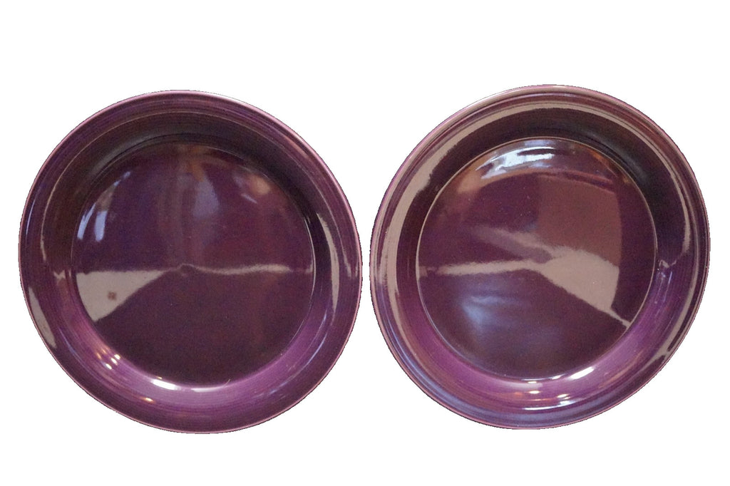 Nancy Calhoun Plum Solid Color Dinner Plates Pair