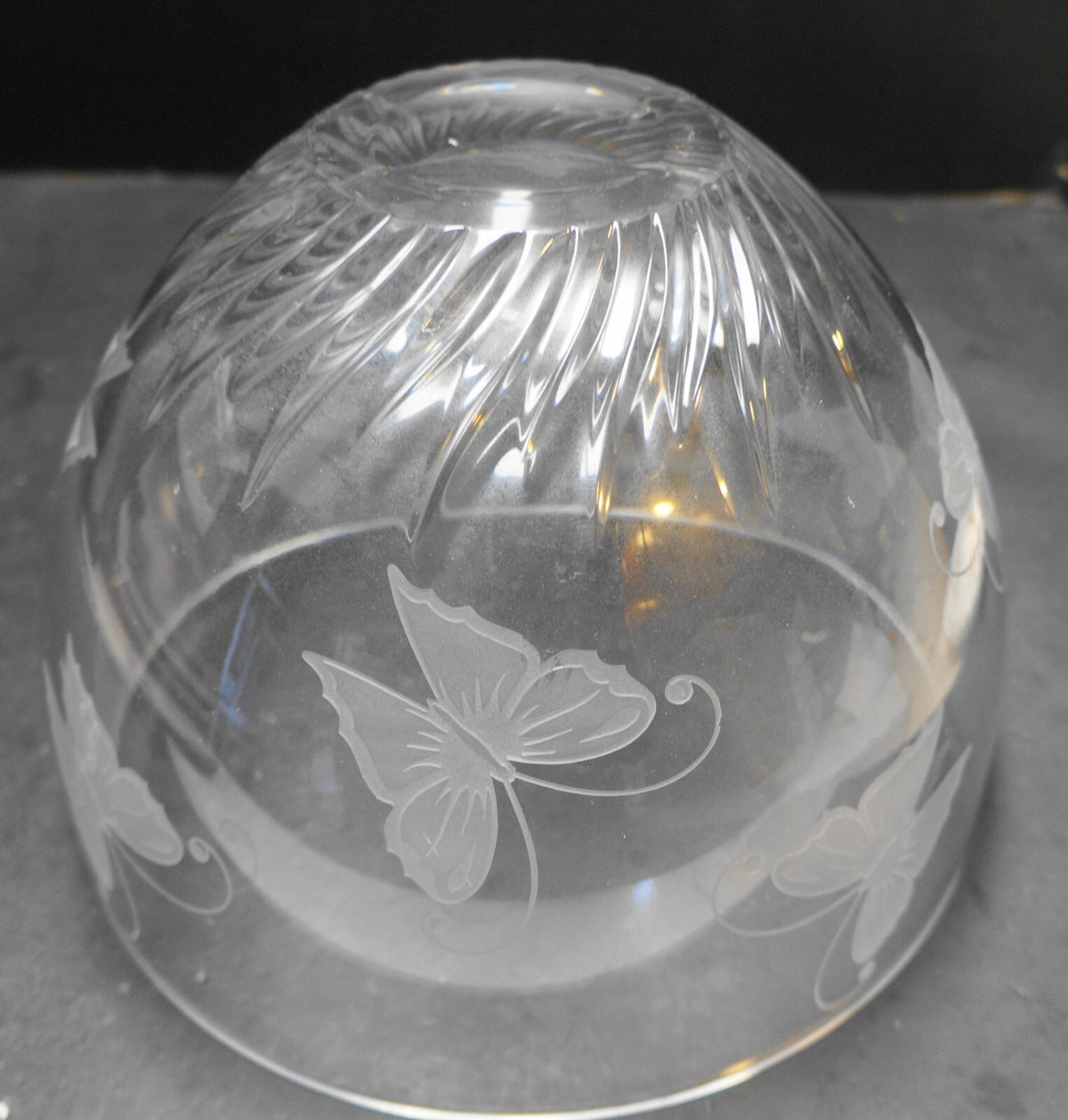 Lenox Crystal Butterfly Etch 9 IN Serving Bowl Giftware
