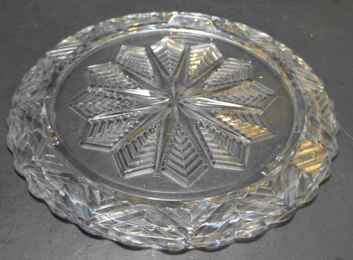 Federal Glass Snowflake Cake Plate