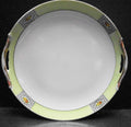 Noritake Morimura Art Deco Cake Plate Green Rim Flowers