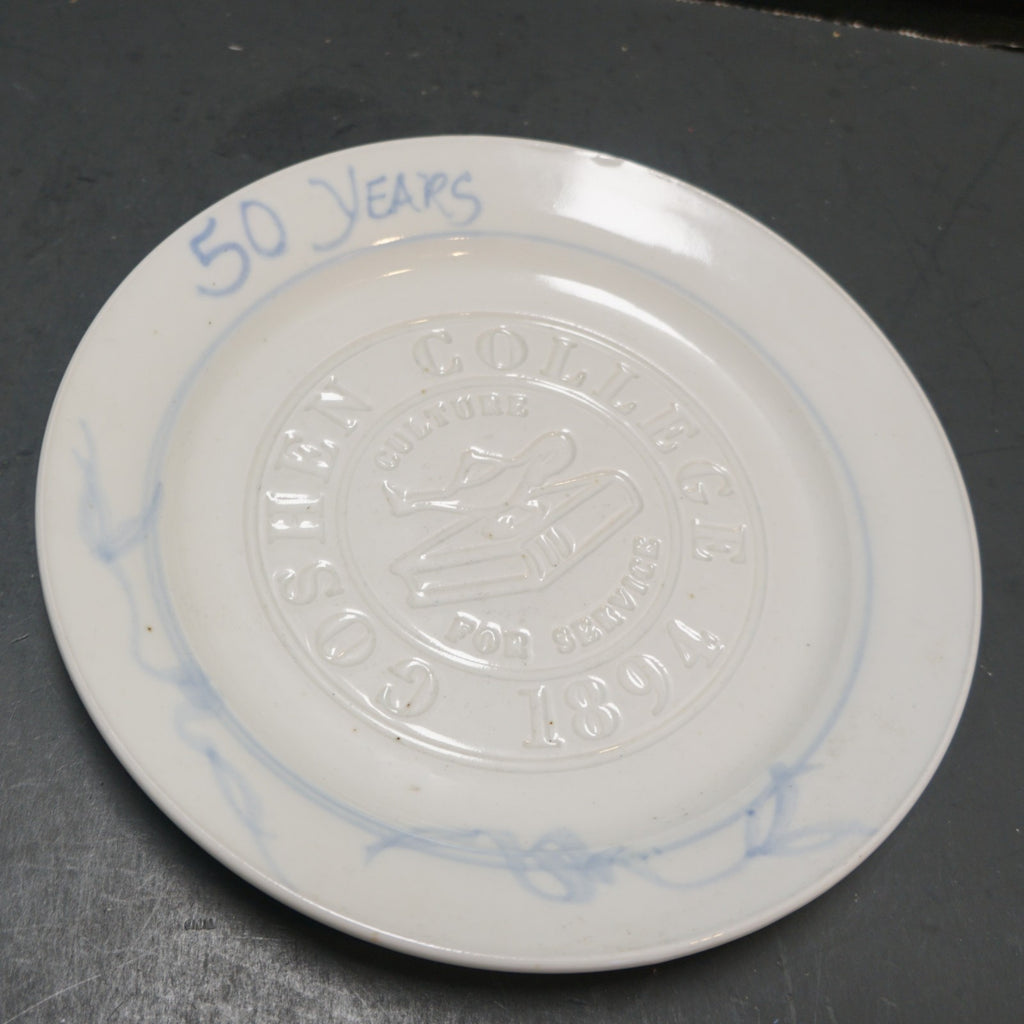 Goshen College Culture For Service 50 Years Commemorative Plate Dick Lehman