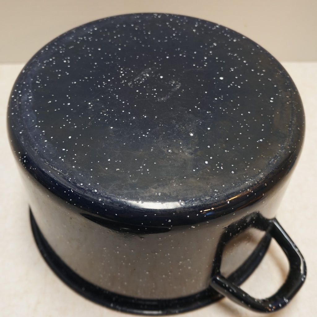 Dark Blue Speckled Granite Ware Stock Pot 4 Qt 5 1/2" Used
