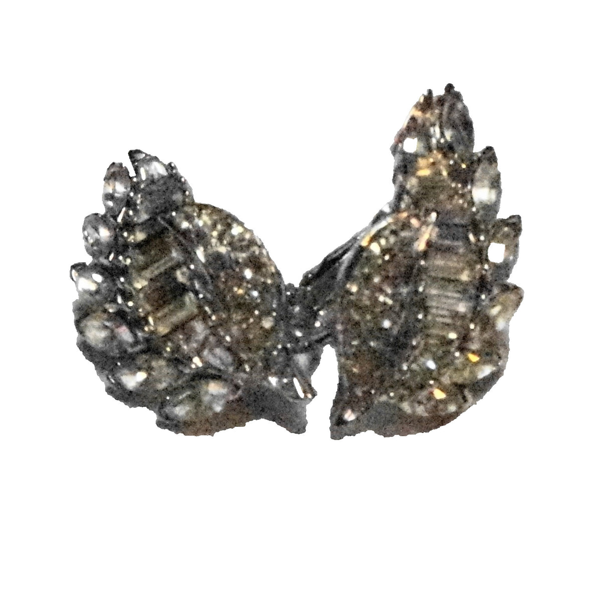 Marcel Boucher Clear Crystal Rhinestone Rhodium Plated Clip Earrings