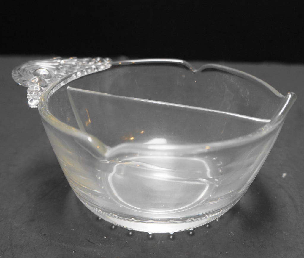 Heisey Fern Divided Mayo Bowl Elegant Glass