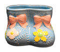 Nancy Pew Baby Booties Planter Blue Pink Bows Flowers Japan