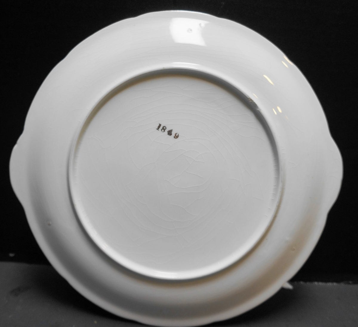 Lustreware Trim Pansy Pansies Decal Decorated Tab Handled Cake Plate