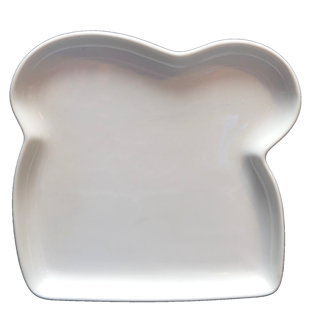 Crate and Barrel White Toast Plate Novelty Discontinued