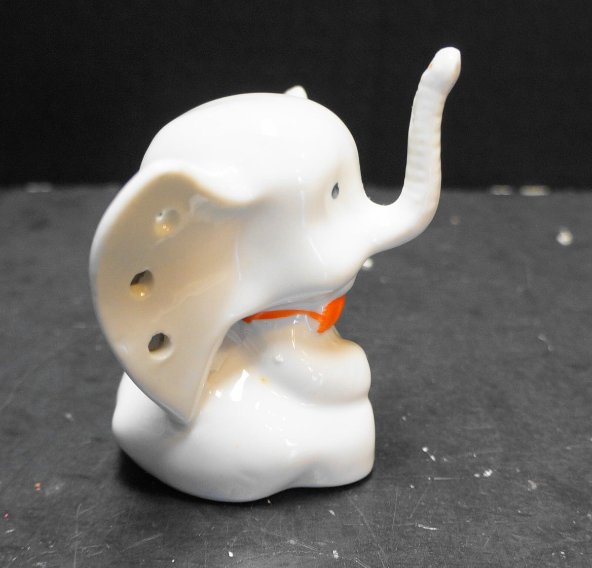 Vintage Ceramic Elephant Earring Holder Trunk Up Ring Holder
