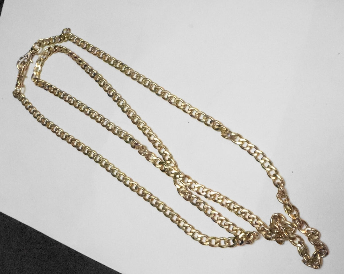 Gold Tone Cuban Link Chain Belt 46" L/XL