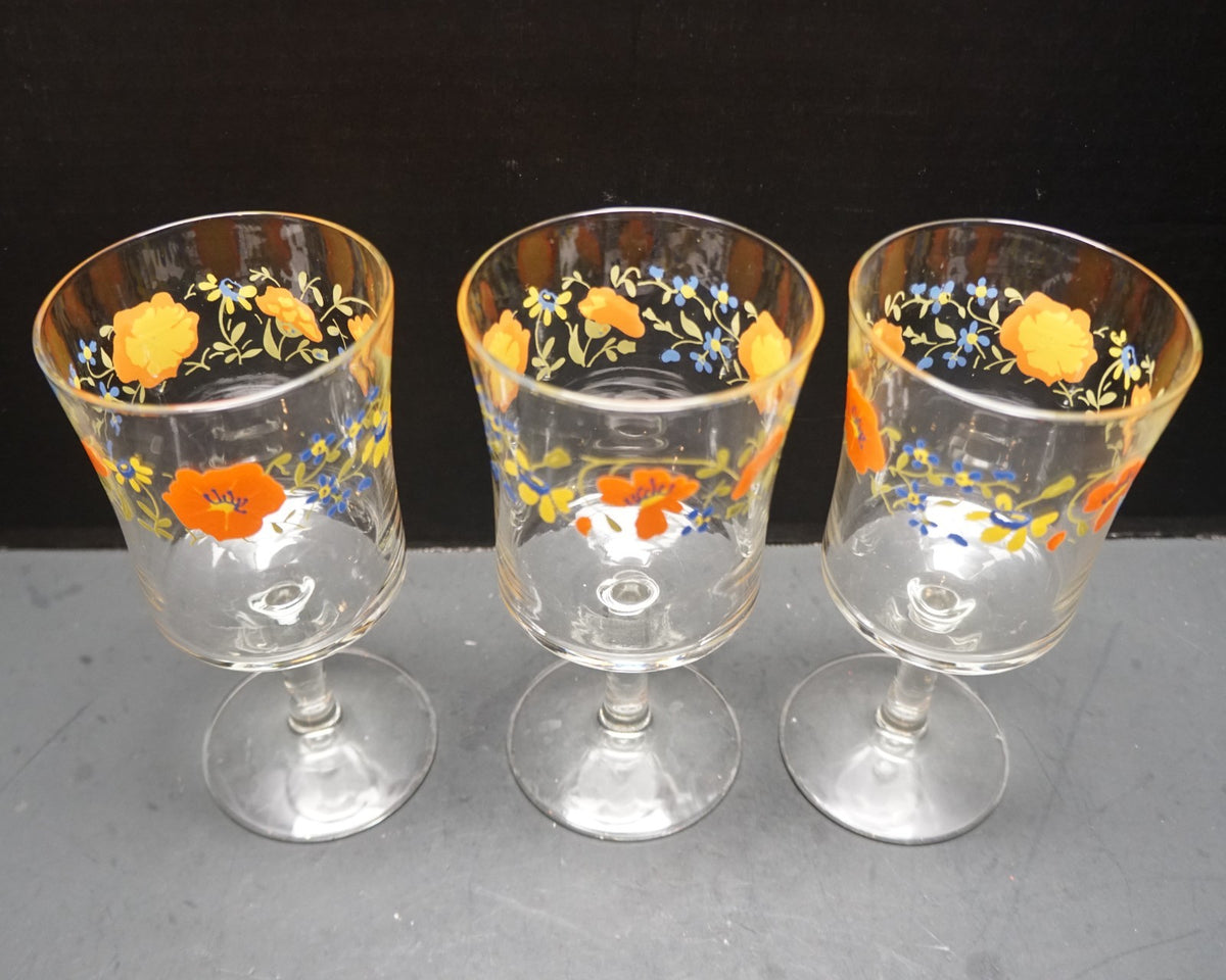 Corelle Corning Wildflower Water Goblets Set of 3