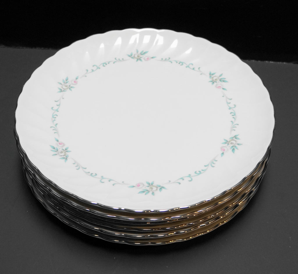 Syracuse Sweetheart 8 1/4" Salad Plates Set of 6 Silhouette Fine China