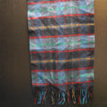 Blue Plaid Scarf Muffler Acrylic West Germany