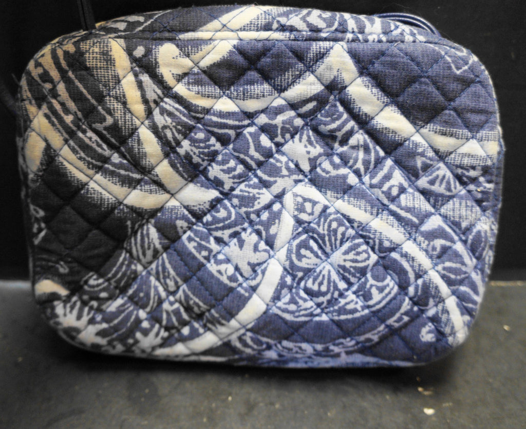 Vera Bradley Indio Pattern Indigo Deep Blue Small Crossbody Vinyl Skinny Strap