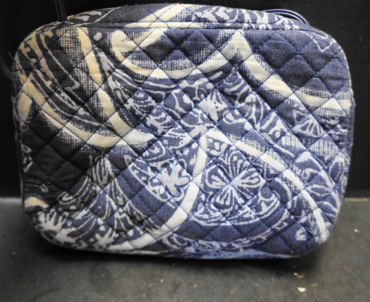 Vera Bradley Indio Pattern Indigo Deep Blue Small Crossbody Vinyl Skinny Strap