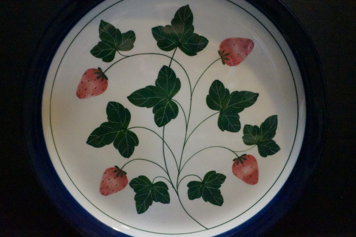 Dansk Berries Strawberries Hand Painted Deep Platter Tray 13"