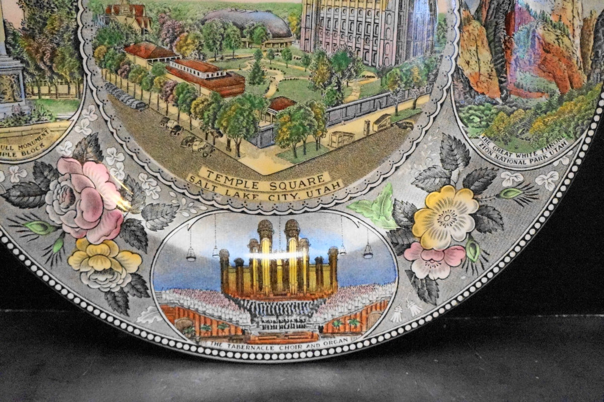 Adams Jonroth Old English Staffordshire Utah Salt Lake City Temple Square Polychrome