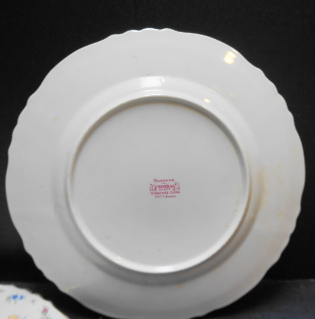 Syracuse China Old Ivory Suzanne Federal Shape Dinner Plates Pair