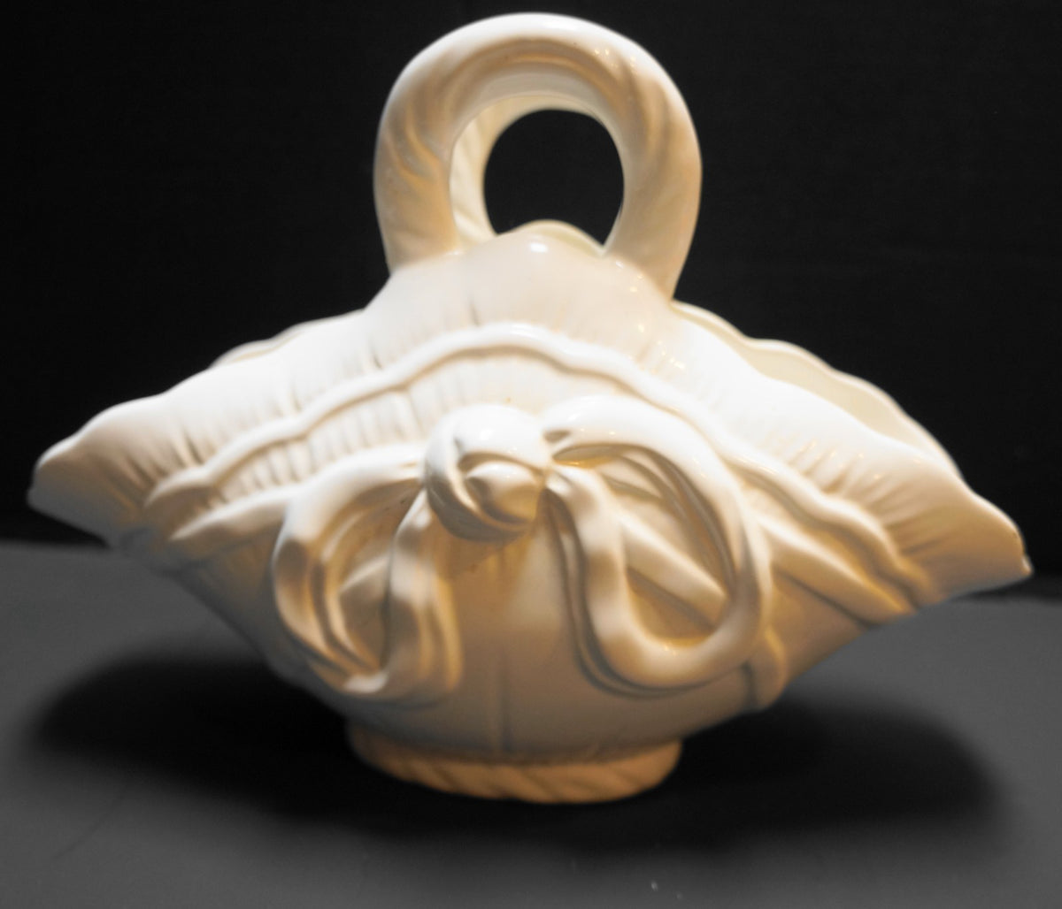 White Embossed Pottery Bride's Basket Jay Willfred Portugal