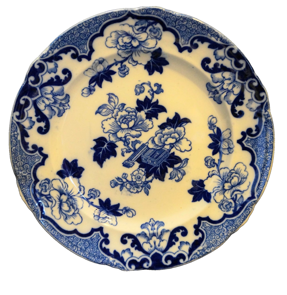 Royal Cauldon Candia Flow Blue Dinner Plate 10 1/4"