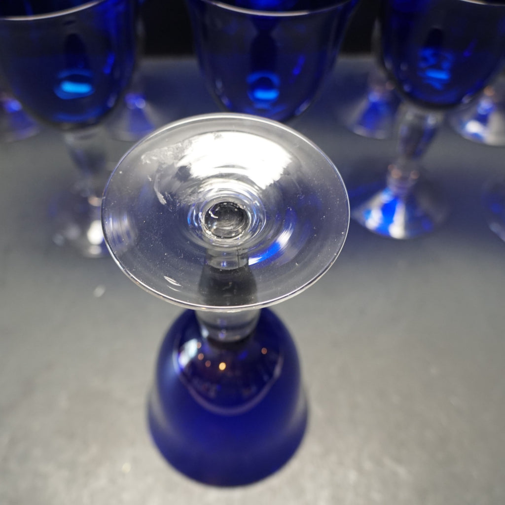 SOLD Gibson Colonial Cobalt Blue Water Goblets Set of 10